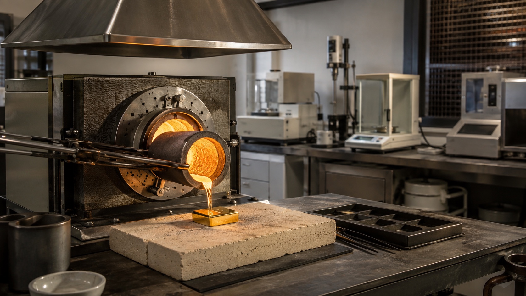 A professional precious-metal refinery with assay equipment